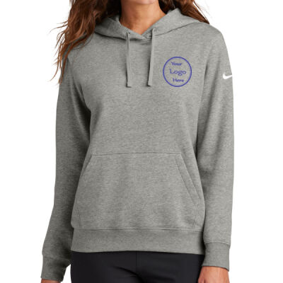 Team - Ladies Club Fleece Sleeve Swoosh Pullover Hoodie Thumbnail